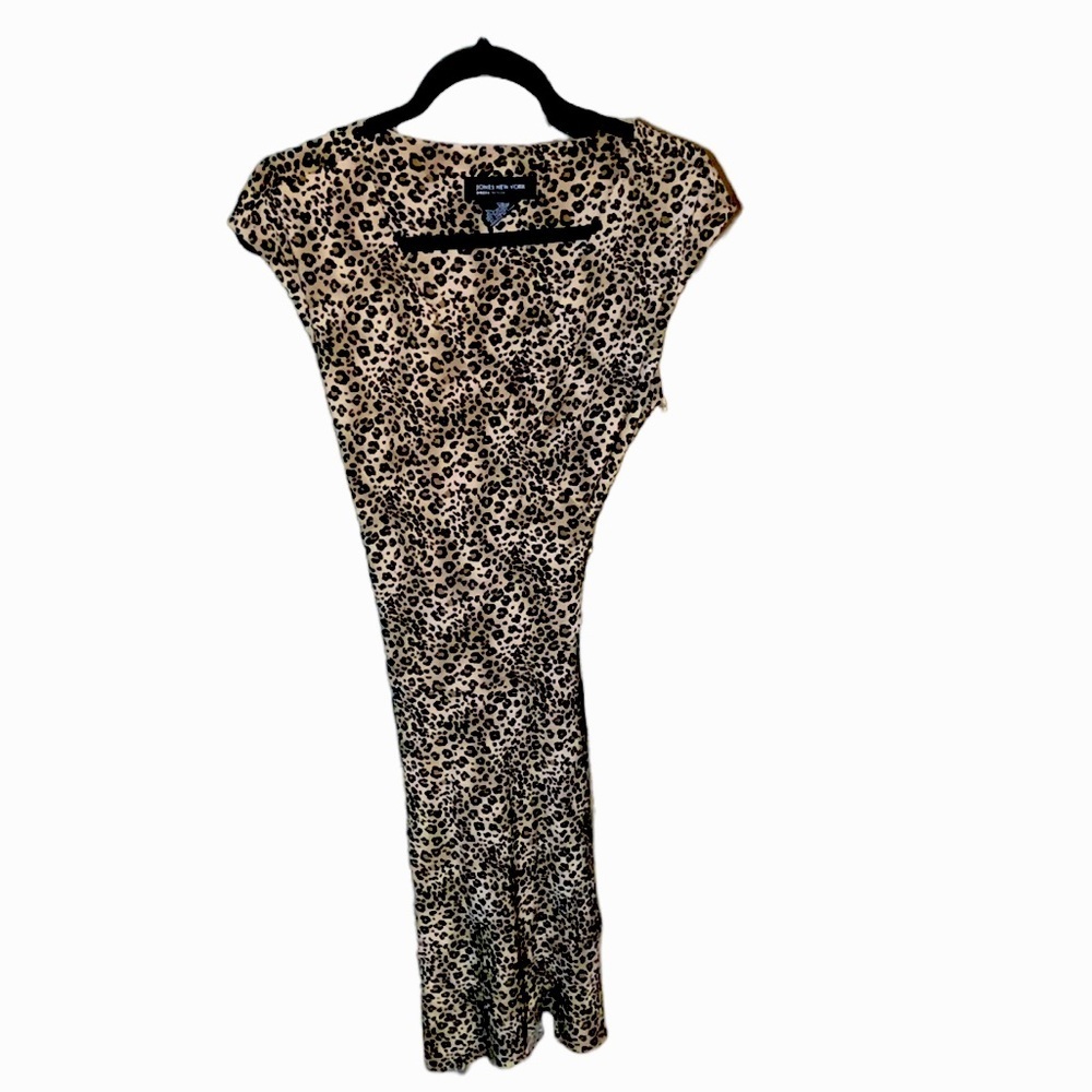 Jones New York Leopard Print Fitted Dress